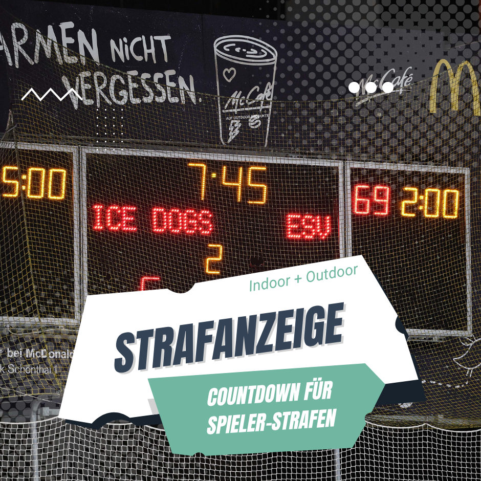 Anzeigetafel für Spielerstrafzeiten