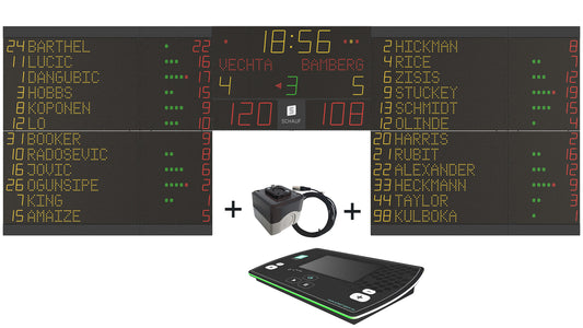 STAR Indoor + 12x Nummern/ Namen/ Fouls/ Punkte + Bedienpult - FIBA